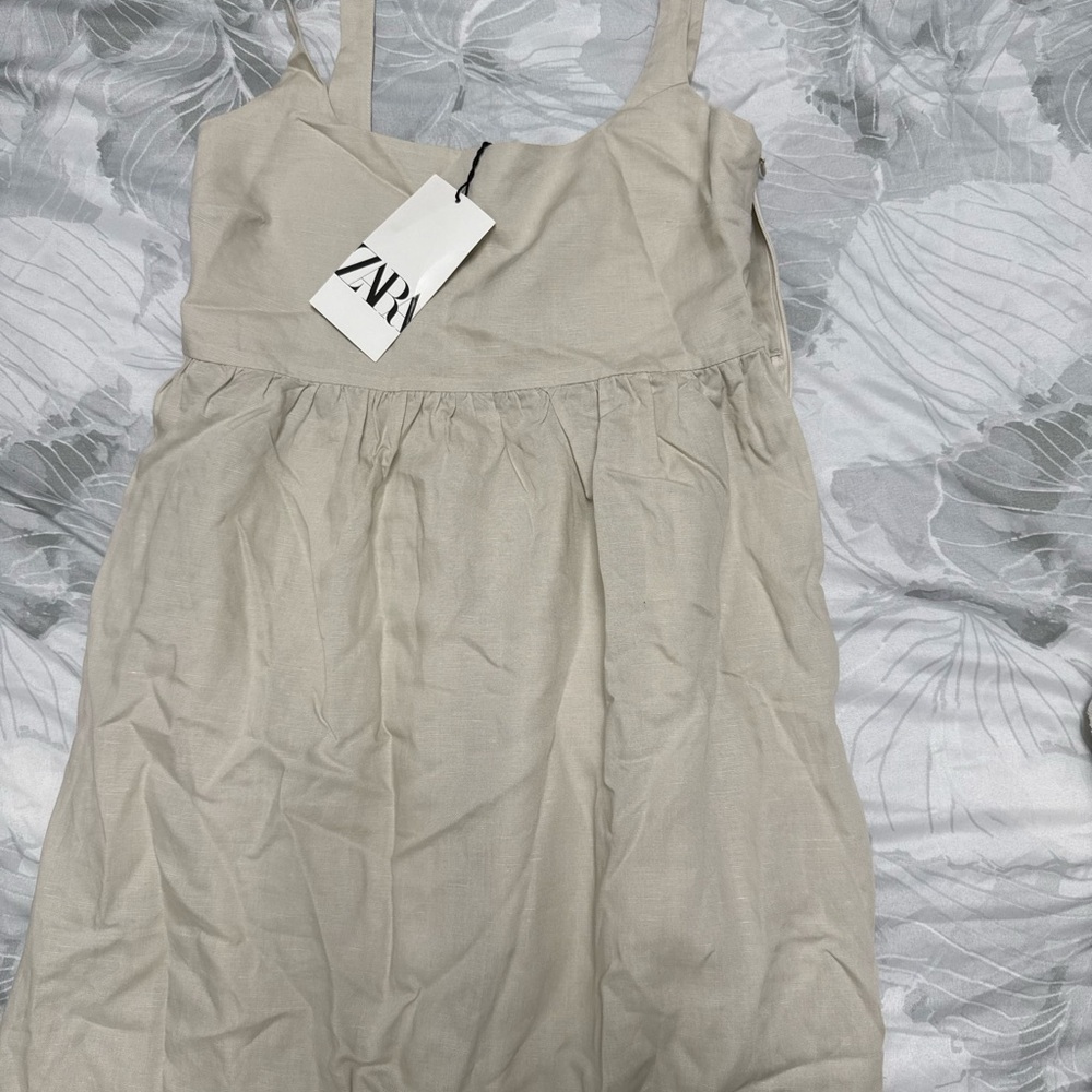 Zara Light Beige Sleeveless Dress